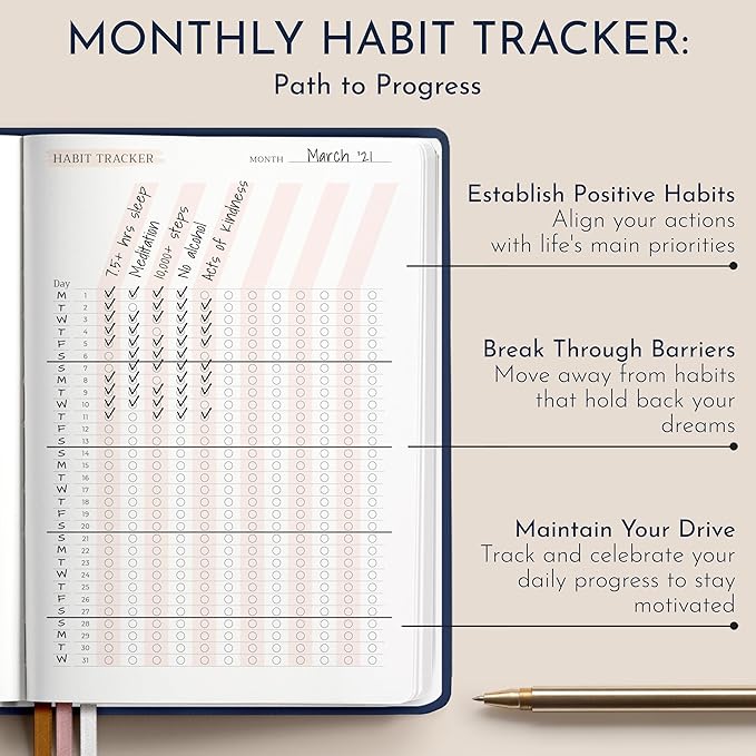 RYVE Daily Journal for Women: 6-Month Guided Gratitude Journal for Women with Prompts - Affirmation, Gratitude, Mindfulness, Self Help & Reflection, Gratitude Journal Notebook, Self Care Journal