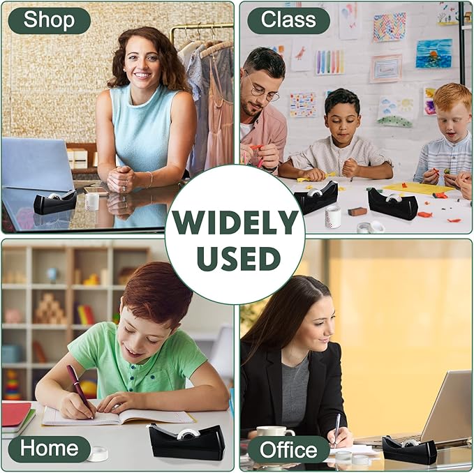 Yahenda 6 Pack Desktop Tape Dispenser Non Skid Base with 0.7 x 985 Inches Invisible Tape Refills Bulk Weighted Roll Dispenser for Office Home School