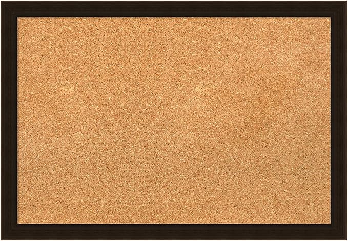 Amanti Art Natural Cork Board for Wall, 18x26 Vision Board with Brown Wood Frame, Medium Corkboard Office Decor for Home Organization, Rustic Farmhouse Corkboard Pinboard to display items for home
