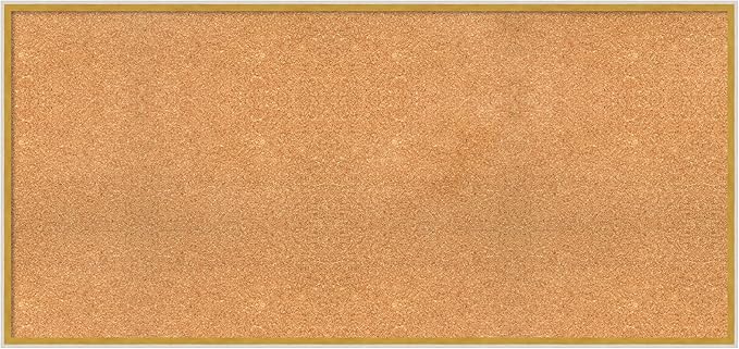 Amanti Art Natural Cork Board for Wall, 25x53 Vision Board with White Frame, Oversize Corkboard Office Decor for Home Organization, Modern Corkboard Pinboard to Display Items for Home Organization in