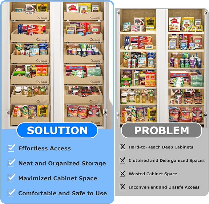 WelFurGeer Soft Close Pull Out Drawers for Cabinets, 17" W x 22" D Pull Out Cabinet Drawer with Heavy Duty Slides, Pull Out Cabinet Organizer, Cabinet Pull Out Shelves, Pull-Out Home Organizers