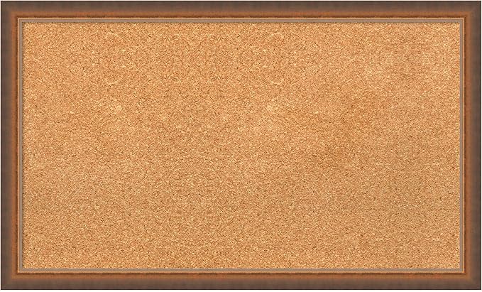 Amanti Art Natural Cork Board for Wall, 18x30 Vision Board with Bronze Frame, Medium Corkboard Office Decor for Home Organization, Modern Corkboard Pinboard to Display Items for Home Organization in