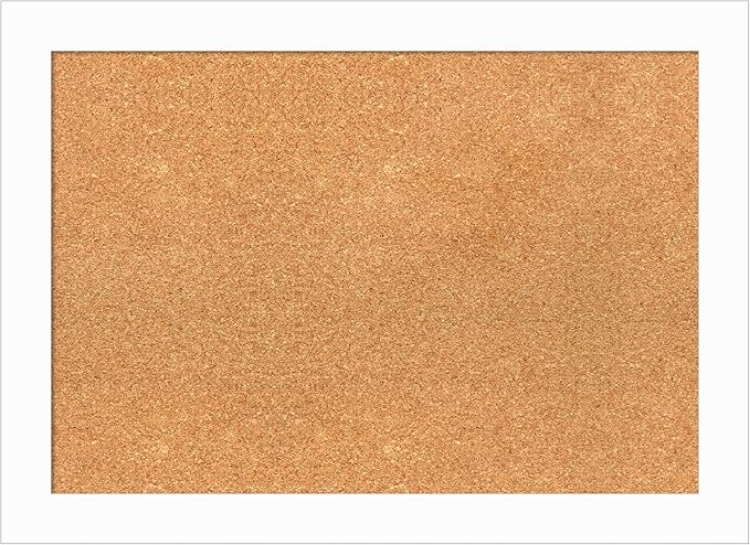 Amanti Art Natural Cork Board for Wall, 21x29 Vision Board with White Frame, Medium Corkboard Office Decor for Home Organization, Casual Corkboard Pinboard to Display Items for Home Organization in