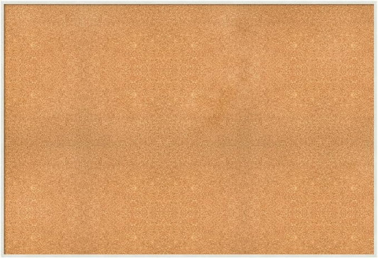 Amanti Art Natural Cork Board for Wall, 35x51 Vision Board with White Frame, Oversize Corkboard Office Decor for Home Organization, Modern Corkboard Pinboard to Display Items for Home Organization in