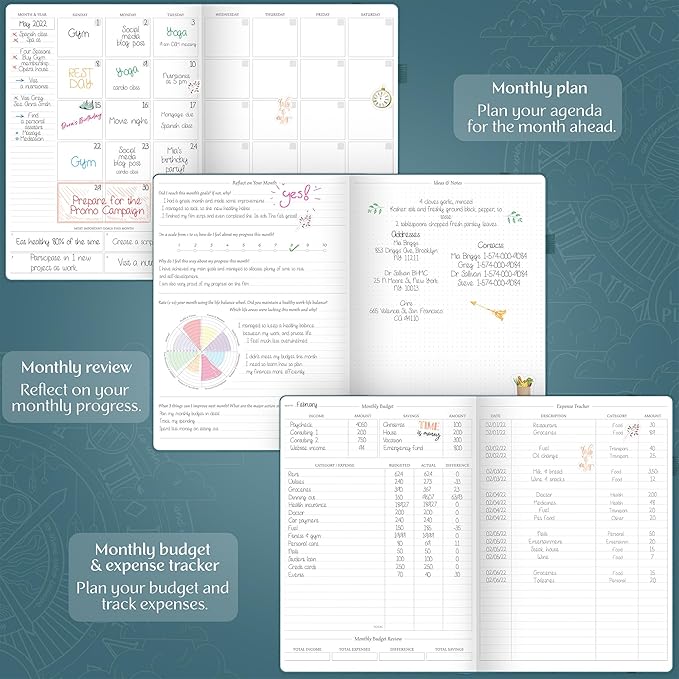 Legend Planner PRO Premium – Large Undated Weekly, Monthly & Budget Planner with Habit Tracker – Life Organizer for Time & Task Management, Goal Setting & Productivity – A4 Size (Dark Teal, New Cover)