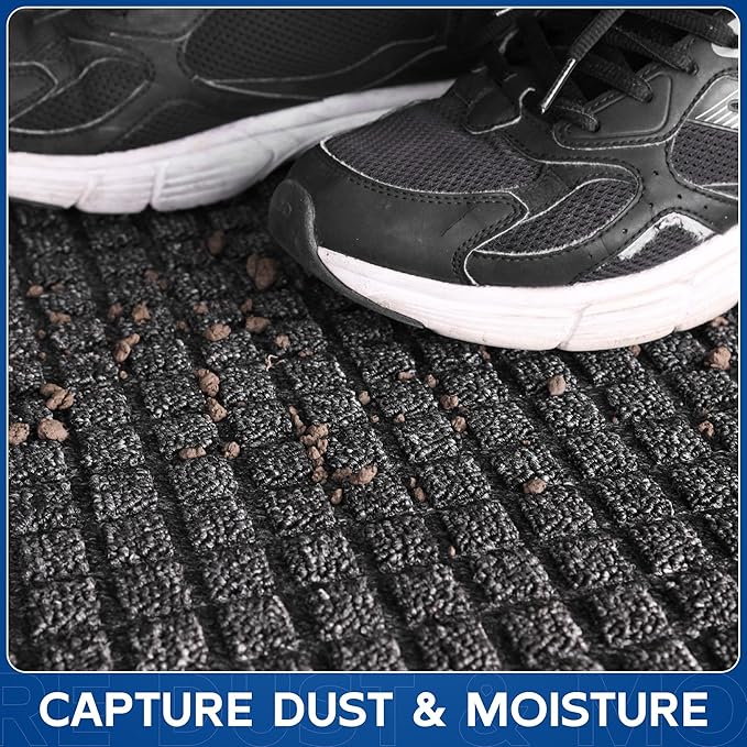 Durable Front Door Mat, 48" x 24" Heavy Duty Indoor Outdoor Doormat for Entryway, Non-Slip Rubber Backing, Stain and Fade Resistant Commercial Floor Mat for Home Office Entry