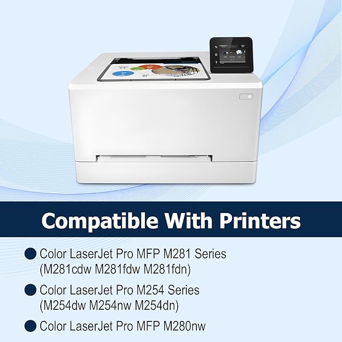 OFFICE-COLOR 202X Toner Cartridges Set Replacement for HP 202X Works with HP Color Laserjet Pro MFP M281fdw Toner, M281cdw M254dw M281fdn M254dn M254nw M281 M254 Printer (Black,Cyan,Magenta,Yellow )