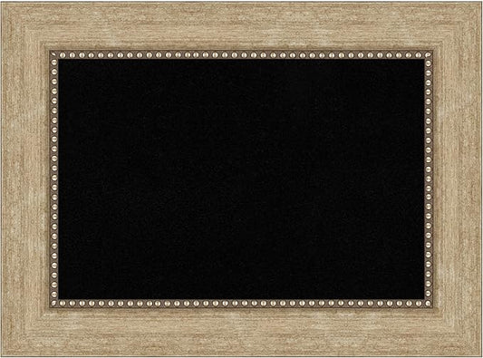 Amanti Art Black Cork Board for Wall, 17x23 Vision Board with Gold Frame, Small Corkboard Office Decor for Home Organization, Casual Corkboard Pinboard to Display Items for Home Organization in