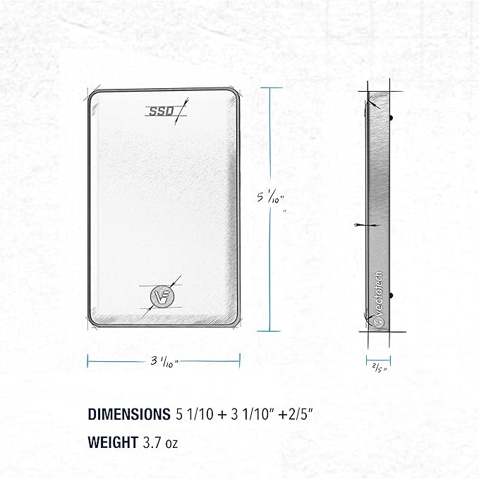 4TB External SSD USB-C Portable Solid State Drive (USB 3.1 Gen 2) | 3D NAND Flash | Rapid