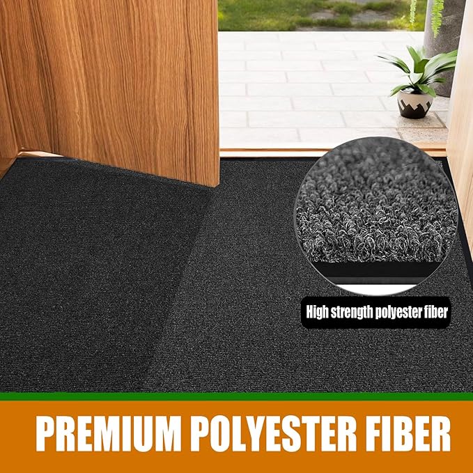 SRDDQLC Door Floor Mat Commercial Grade Large Size Heavy Duty Tough Entry Collection Slip Skid Entrance Mat with Rubber Backing Low Profile and Easy to Clean Indoor Outdoor Rug(Black, 4x8FT)