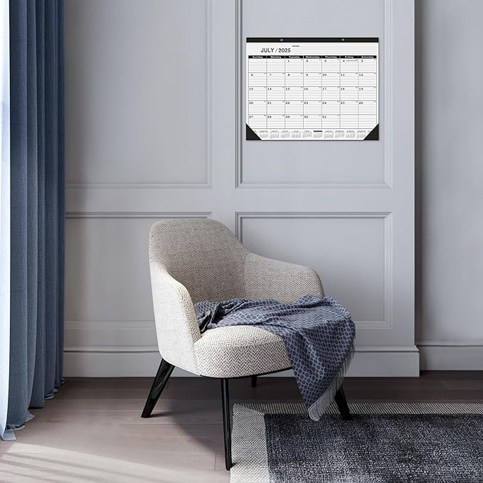 Desk Calendar 2025-2026 large 22 x17 (July 2025-December 2026) 2025-2026 Desk Calendar Large 22 x17,Classic Black Calendar 2025,Large Desktop Calendar 2026 with Plastic Cover