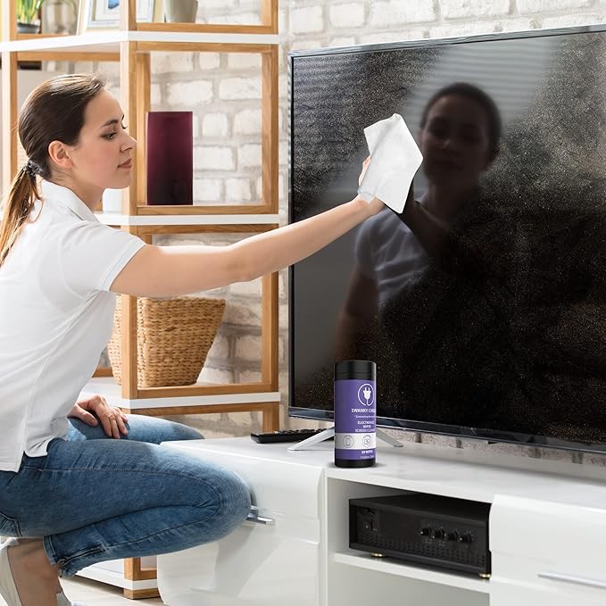 Screen Cleaner Wipes: Electronic Wipes for Screens - Computer Screen Wipes for Lens, Phone, Tv Screen and Monitor Cleaning - Tech Wipes & Microfiber Cloth (Canister, 100 Count)