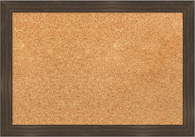 Amanti Art Natural Cork Board for Wall, 14x20 Vision Board with Brown Wood Frame, Small Corkboard Office Decor for Home Organization, Casual Corkboard Pinboard to Display Items for Home Organization