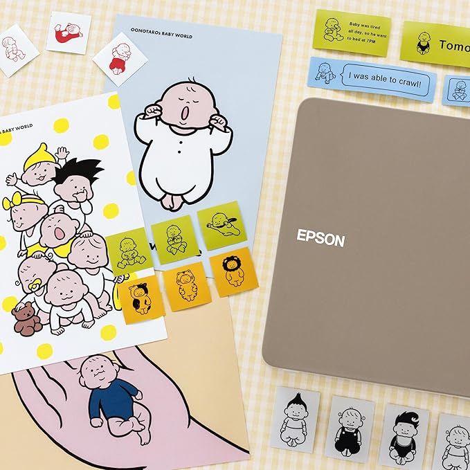 Epson LABELWORKS 224BMGPX Genuine PET (Polyester) Tape Cartridge - Black on Matte Green Designer Craft Label Maker Tape - 1" (24MM) Wide, 26'