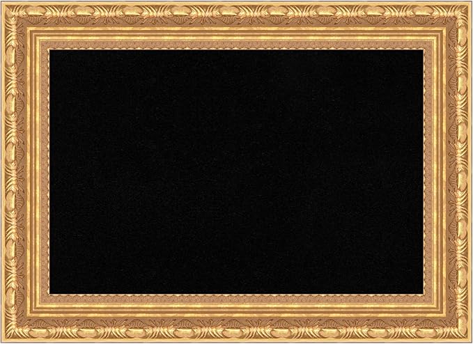Amanti Art Black Cork Board for Wall, 16x22 Vision Board with Gold Wood Frame, Small Corkboard Office Decor for Home Organization, Traditional Corkboard Pinboard to Display Items for Home
