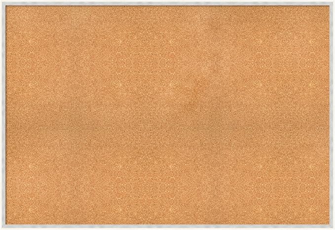 Amanti Art Natural Cork Board for Wall, 35x51 Vision Board with White Frame, Oversize Corkboard Office Decor for Home Organization, Modern Corkboard Pinboard to Display Items for Home Organization in