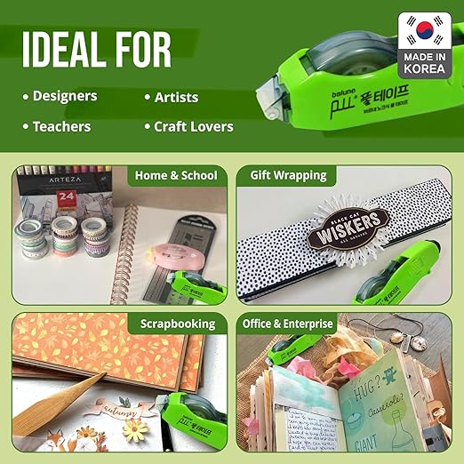 Tape Runner - Double Sided Adhesive with Dispenser Roller Included - Acid Free, Sticky, Transparent - Ideal for Scrapbooking, Crafts & More - Retractable (315 inches per Cartridge), 5 Cartridges