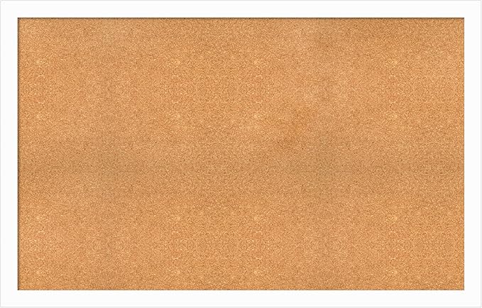 Amanti Art Natural Cork Board for Wall, 35x55 Vision Board with White Frame, Oversize Corkboard Office Decor for Home Organization, Casual Corkboard Pinboard to Display Items for Home Organization in