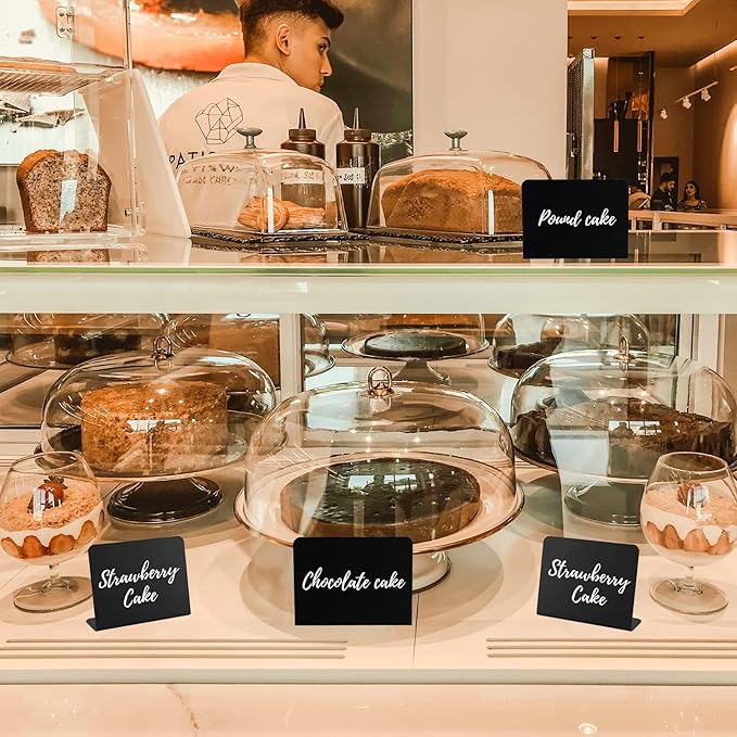 20 Pack Mini Chalkboard Signs - 4"x3" Food & Party Table Signs - Wedding & Bakery