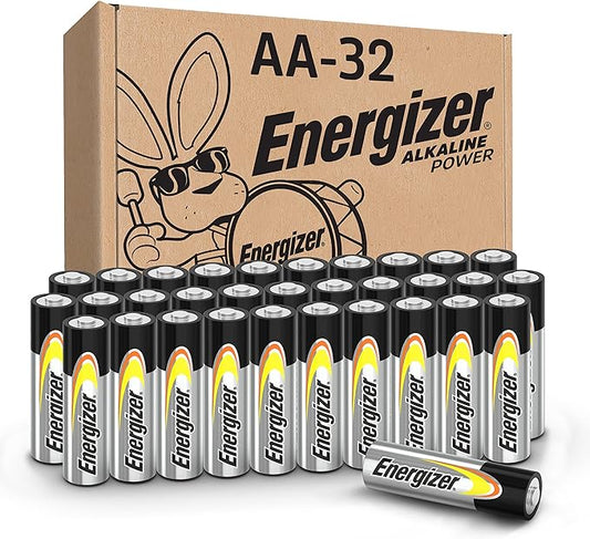 Energizer AA Batteries Alkaline Power, 32 Count Alkaline Double A Battery Pack