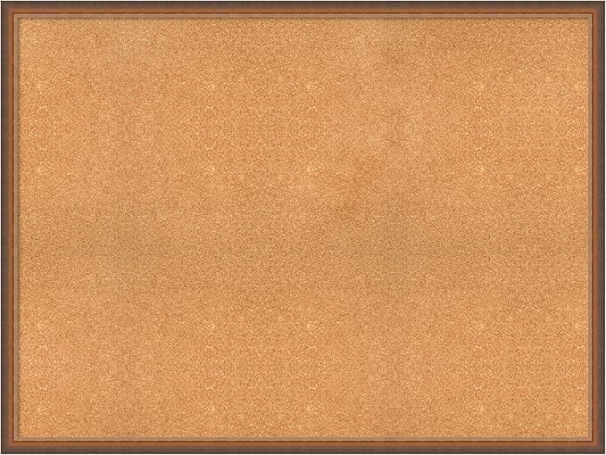 Amanti Art Natural Cork Board for Wall, 36x48 Vision Board with Bronze Frame, Oversize Corkboard Office Decor for Home Organization, Modern Corkboard Pinboard to Display Items for Home Organization