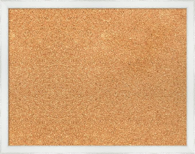Amanti Art Natural Cork Board for Wall, 15x19 Vision Board with White Frame, Small Corkboard Office Decor for Home Organization, Country Rustic Corkboard Pinboard to Display Items for Home