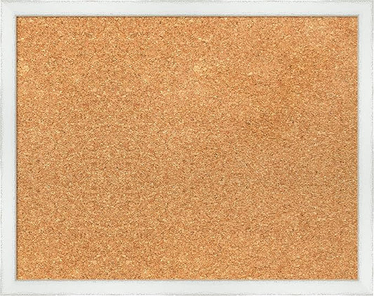 Amanti Art Natural Cork Board for Wall, 15x19 Vision Board with White Frame, Small Corkboard Office Decor for Home Organization, Country Rustic Corkboard Pinboard to Display Items for Home