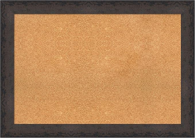 Amanti Art Natural Cork Board for Wall, 29x41 Vision Board with Black Wood Frame, Large Corkboard Office Decor for Home Organization, Modern Contemporary Corkboard Pinboard to display items for home