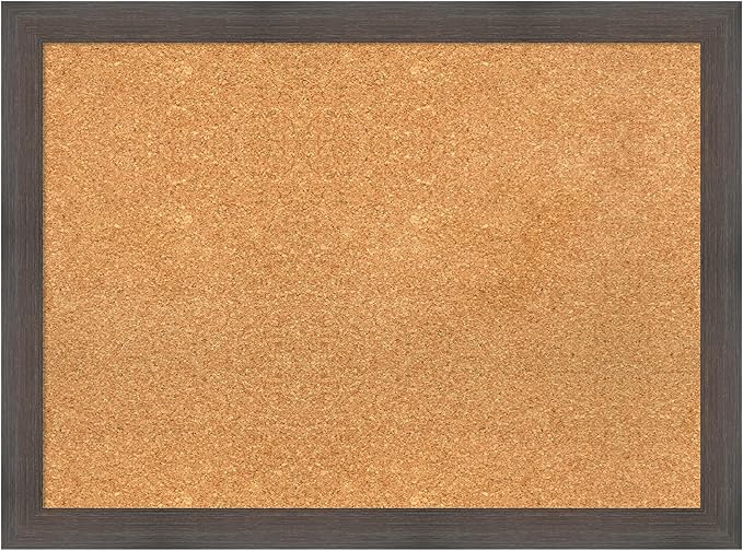 Amanti Art Natural Cork Board for Wall, 23x31 Vision Board with Brown Wood Frame, Medium Corkboard Office Decor for Home Organization, Rustic Farmhouse Corkboard Pinboard to display items for home