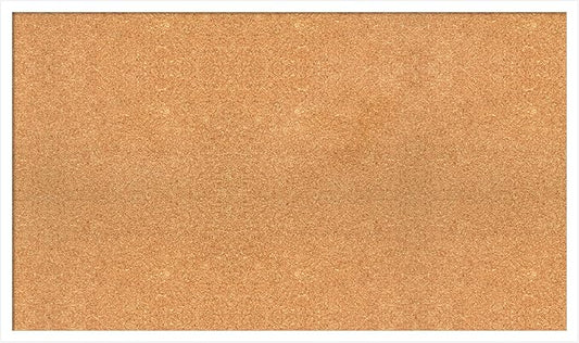 Amanti Art Natural Cork Board for Wall, 23x39 Vision Board with White Frame, Large Corkboard Office Decor for Home Organization, Modern Corkboard Pinboard to Display Items for Home Organization in