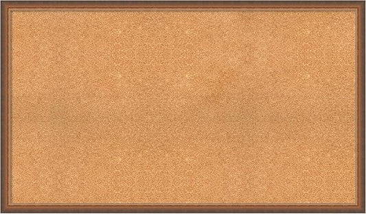 Amanti Art Natural Cork Board for Wall, 28x48 Vision Board with Bronze Frame, Oversize Corkboard Office Decor for Home Organization, Modern Corkboard Pinboard to Display Items for Home Organization