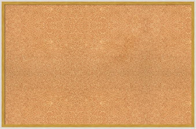 Amanti Art Natural Cork Board for Wall, 23x35 Vision Board with White Frame, Large Corkboard Office Decor for Home Organization, Modern Corkboard Pinboard to Display Items for Home Organization in