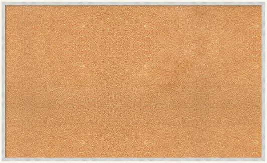 Amanti Art Natural Cork Board for Wall, 25x41 Vision Board with White Frame, Large Corkboard Office Decor for Home Organization, Modern Corkboard Pinboard to Display Items for Home Organization in