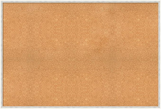 Amanti Art Natural Cork Board for Wall, 33x49 Vision Board with White Frame, Oversize Corkboard Office Decor for Home Organization, Modern Corkboard Pinboard to Display Items for Home Organization in
