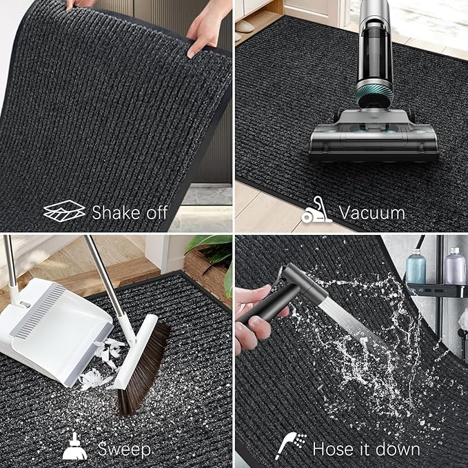 Vicwe Indoor Outdoor Door Mat, 3'x5' Heavy Duty Front Door Mat, Non-Slip Washable Doormats Entrance Mats, Dirt Resistant and Absorbent Doormat, Commercial Outdoor Entrance Floor Mat for Home Office
