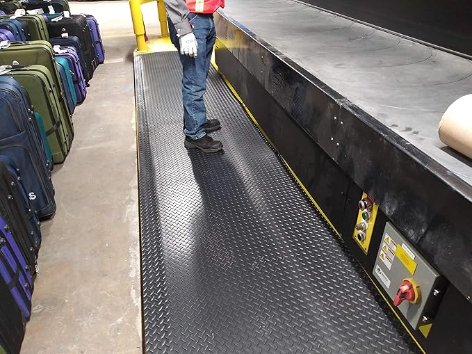 Rhino Mats, American Classic Diamond Anti-Fatigue Mats, Industrial Ergonomic Comfort Standing Mat for Work, Home, Garage, Office, Kitchen or Anywhere (Black 1" Thick, 4 FT. x 15 FT.)