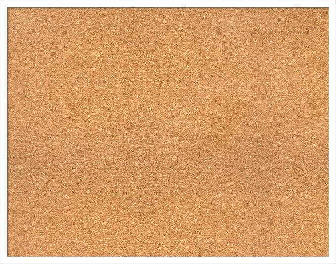 Amanti Art Natural Cork Board for Wall, 29x37 Vision Board with White Frame, Large Corkboard Office Decor for Home Organization, Modern Corkboard Pinboard to Display Items for Home Organization in