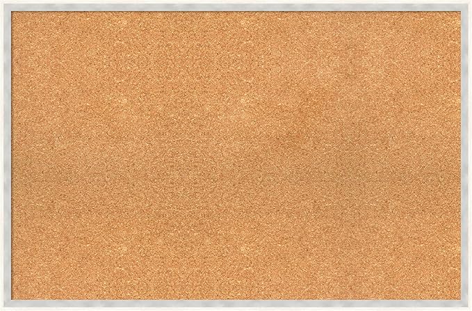 Amanti Art Natural Cork Board for Wall, 23x35 Vision Board with White Frame, Large Corkboard Office Decor for Home Organization, Modern Corkboard Pinboard to Display Items for Home Organization in