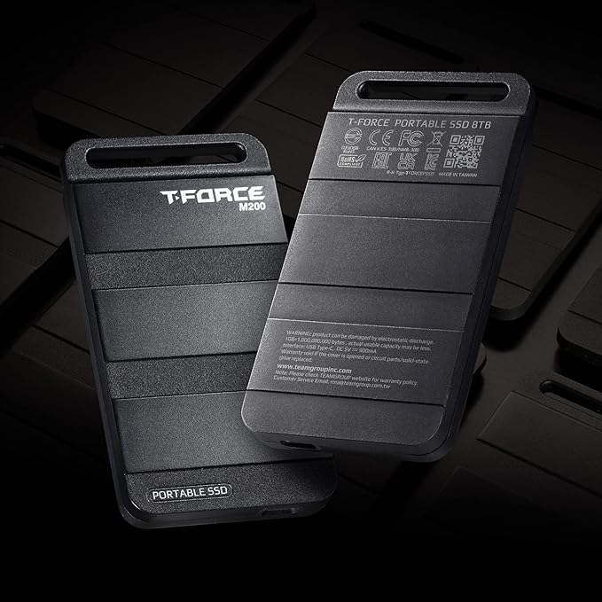 TEAMGROUP T-Force M200 Portable External SSD 2TB USB3.2 Gen2x2 Type-C Read/Write 2000MB/s Compatible with PS5 & Xbox & Chrome OS T8FED9002T0C102