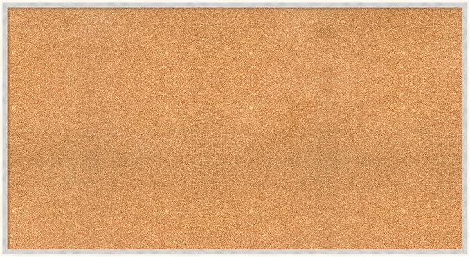 Amanti Art Natural Cork Board for Wall, 29x53 Vision Board with White Frame, Oversize Corkboard Office Decor for Home Organization, Modern Corkboard Pinboard to Display Items for Home Organization in