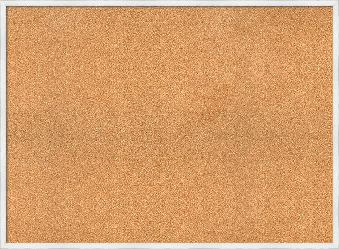 Amanti Art Natural Cork Board for Wall, 33x45 Vision Board with White Frame, Oversize Corkboard Office Decor for Home Organization, Country Rustic Corkboard Pinboard to Display Items for Home