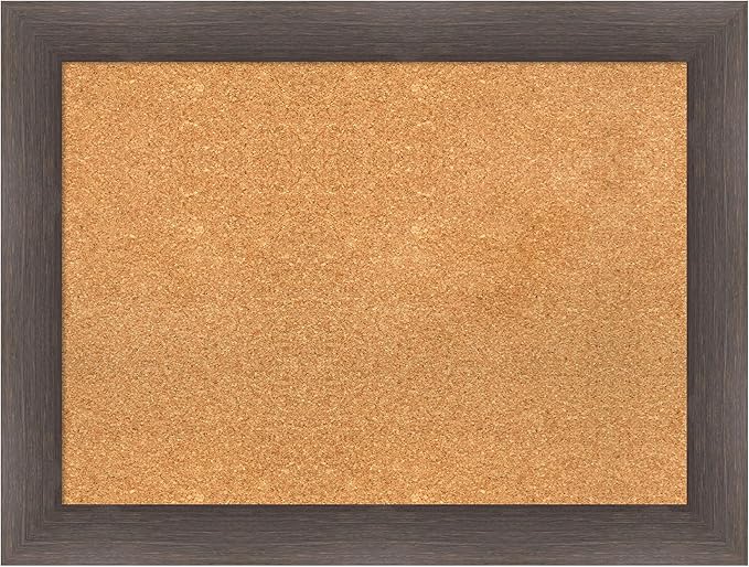 Amanti Art Natural Cork Board for Wall, 25x33 Vision Board with Brown Wood Frame, Medium Corkboard Office Decor for Home Organization, Rustic Farmhouse Corkboard Pinboard to display items for home