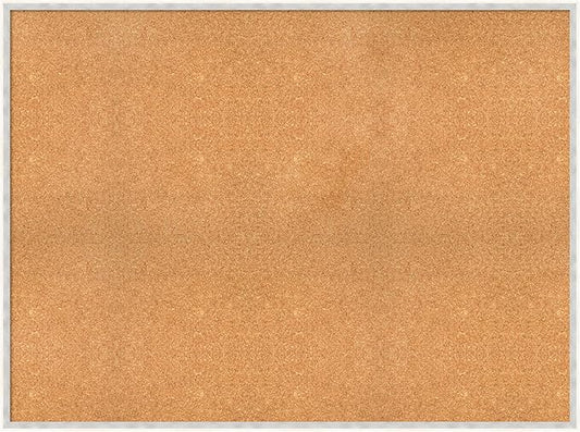Amanti Art Natural Cork Board for Wall, 35x47 Vision Board with White Frame, Oversize Corkboard Office Decor for Home Organization, Modern Corkboard Pinboard to Display Items for Home Organization in