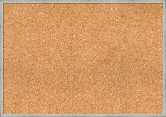 Amanti Art Natural Cork Board for Wall, 29x41 Vision Board with White Frame, X-Large Corkboard Office Decor for Home Organization, Cottage Corkboard Pinboard to Display Items for Home Organization in