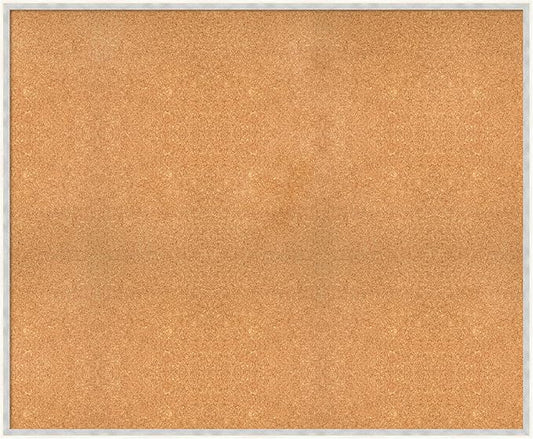 Amanti Art Natural Cork Board for Wall, 37x45 Vision Board with White Frame, Oversize Corkboard Office Decor for Home Organization, Modern Corkboard Pinboard to Display Items for Home Organization in