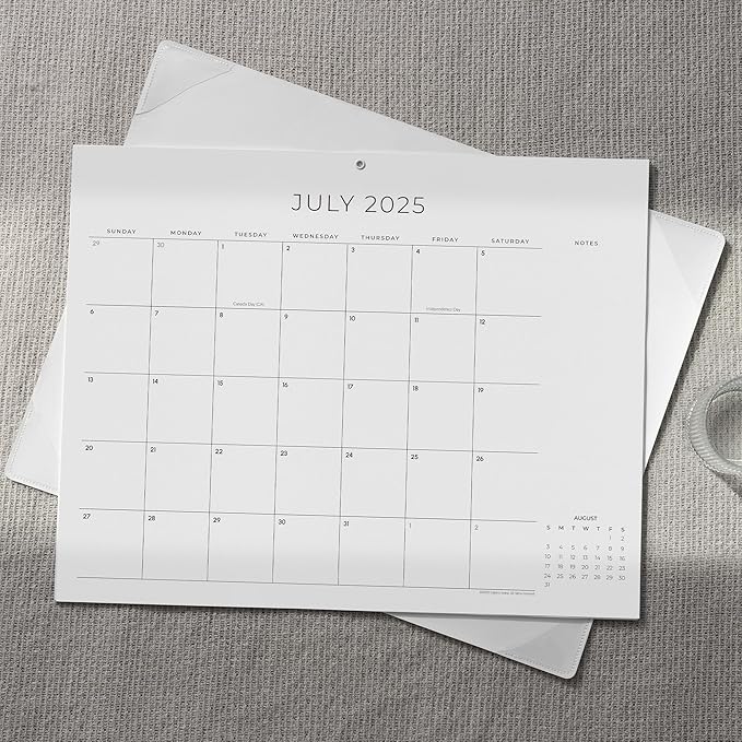 Cabbrix Simplified Desk Calendar 2025-2026 with Desktop Mat, Desk Pad Calendar Large 21" x 16-1/2" Covering July 2025 to June 2026, Monthly Desktop Calendar for Home School and Office (Beige)