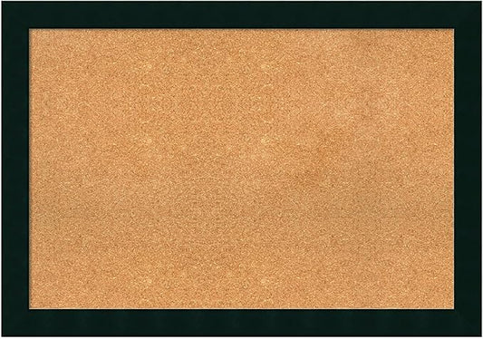 Amanti Art Natural Cork Board for Wall, 28x40 Vision Board with Black Wood Frame, Large Corkboard Office Decor for Home Organization, Modern Contemporary Corkboard Pinboard to display items for home