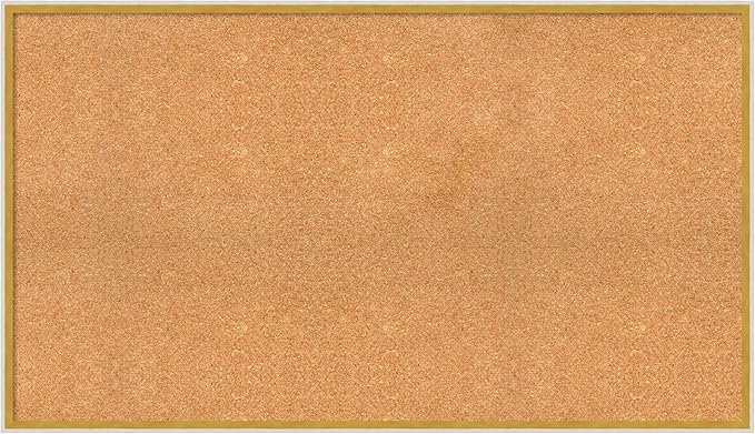Amanti Art Natural Cork Board for Wall, 27x47 Vision Board with White Frame, Oversize Corkboard Office Decor for Home Organization, Modern Corkboard Pinboard to Display Items for Home Organization in