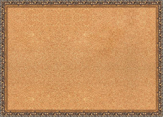 Amanti Art Natural Cork Board for Wall, 20x28 Vision Board with Bronze Frame, Medium Corkboard Office Decor for Home Organization, Traditional Corkboard Pinboard to Display Items for Home