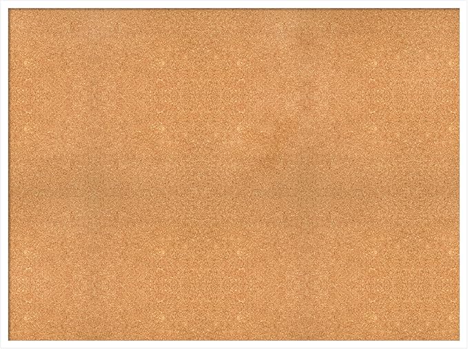 Amanti Art Natural Cork Board for Wall, 35x47 Vision Board with White Frame, Oversize Corkboard Office Decor for Home Organization, Modern Corkboard Pinboard to Display Items for Home Organization in